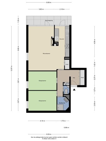 Floorplan - Melis Stokezijde 118, 2543 GH The Hague